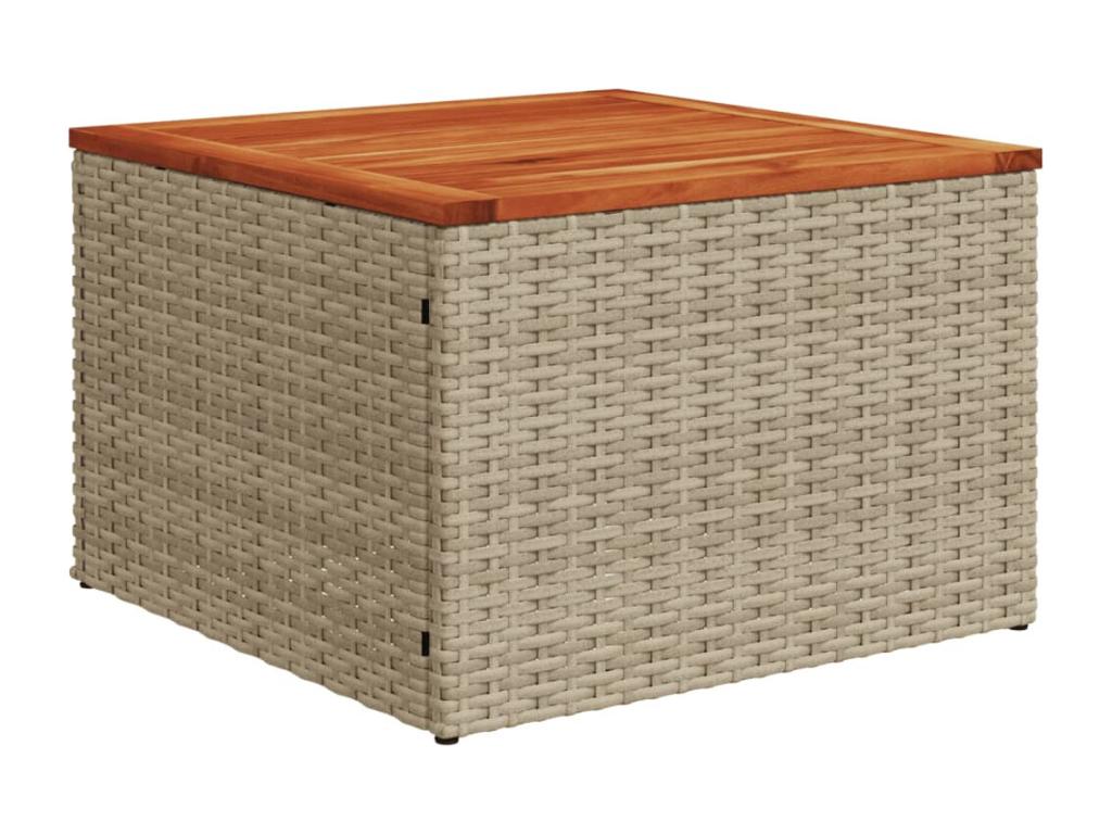 7-piece garden furniture set with cushions, beige woven resin YKXV67876