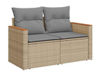 Decohaute CBEB42239 9-piece beige resin wicker garden furniture set with cushions