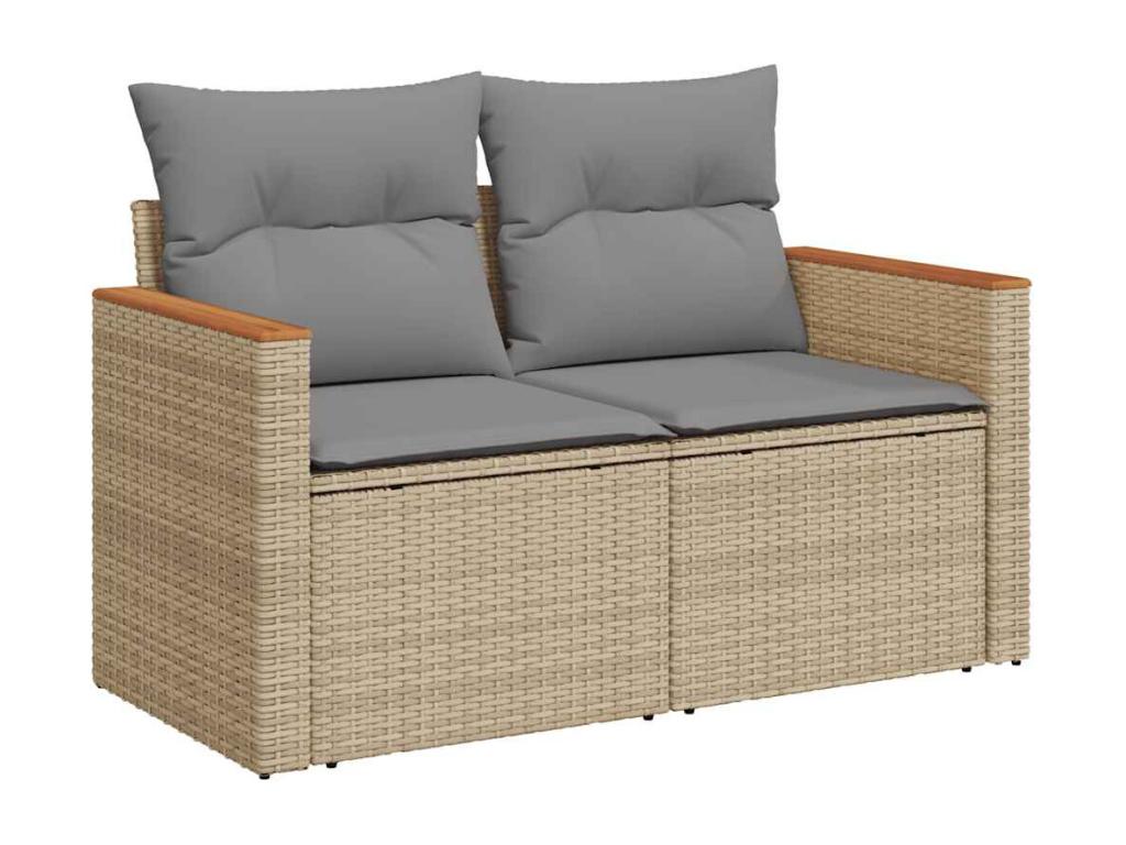 Decohaute CBEB42239 9-piece beige resin wicker garden furniture set with cushions