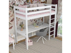 Wooden loft bed - with desk N05 White 90x180 EYTN86201