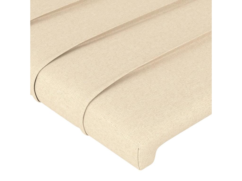 Bed frame without mattress, cream, 200x200 cm, fabric, LXHQ87739