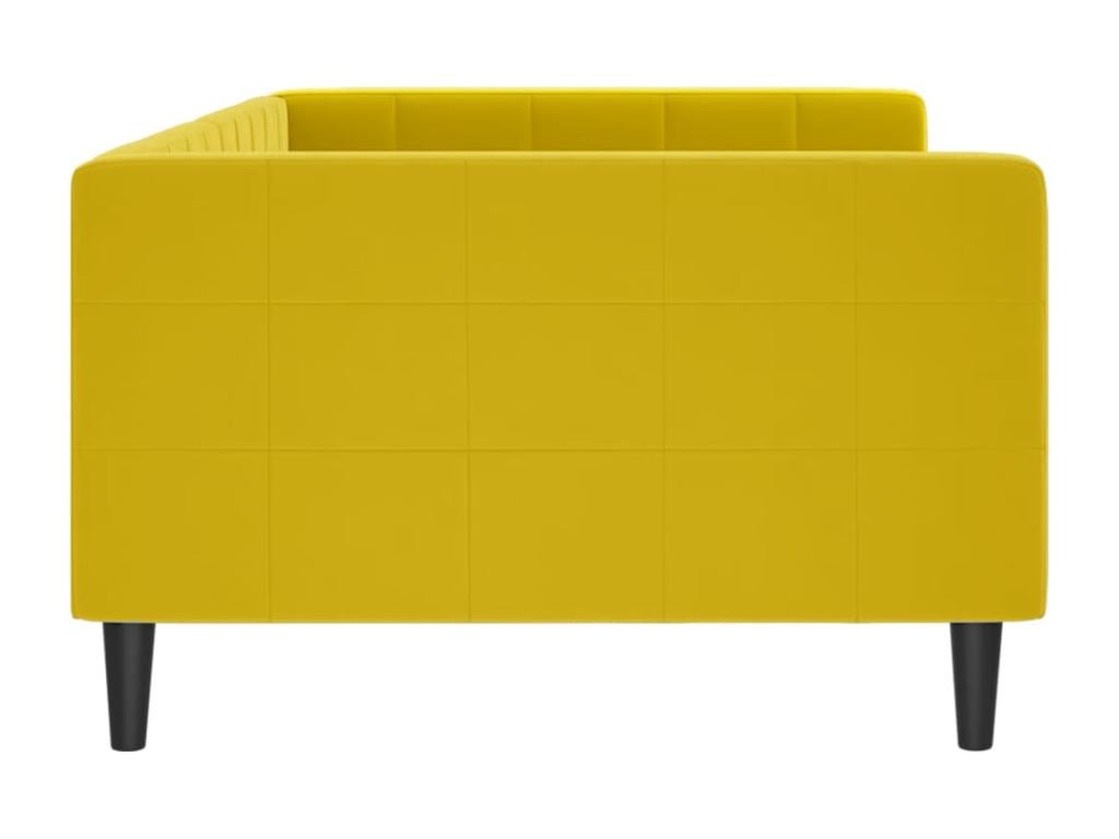 Daybed without mattress, yellow, 100x200 cm, velvet, EELA67617