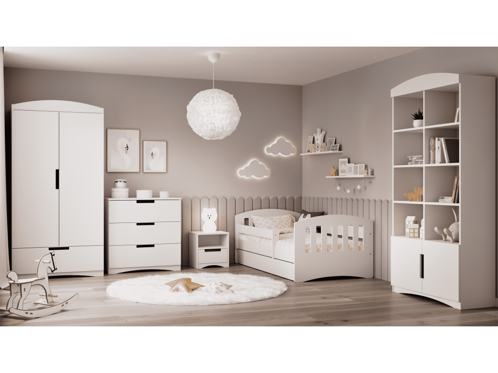 Children's bed with guardrail 160x80 cm with drawer - Cloud VJBX17102