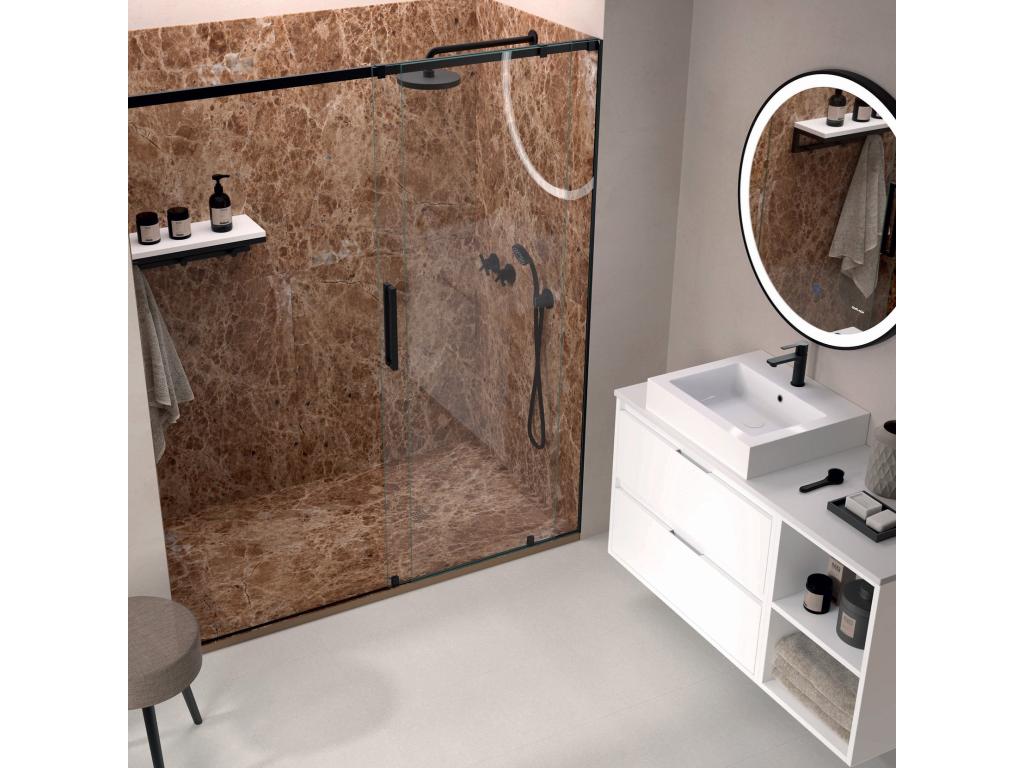 Domopure light brown shower tray with smooth finish, Domopure 3D color grid - 110x80 cm VQWB56636