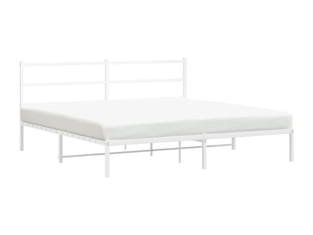 Metal bed frame with white headboard 180x200 UJBB36516