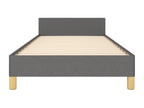 Bed frame with headboard, dark grey, 90x190 cm, fabric, MPAD72811