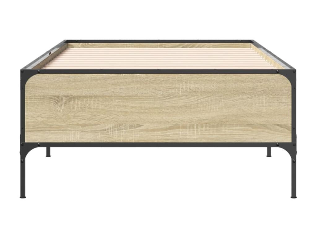 Domopure oak bed frame 75x190 engineered wood and metal BKSV28446