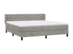 Domopure bed base and mattress, light grey, 160x200cm, velvet, NAPS26077