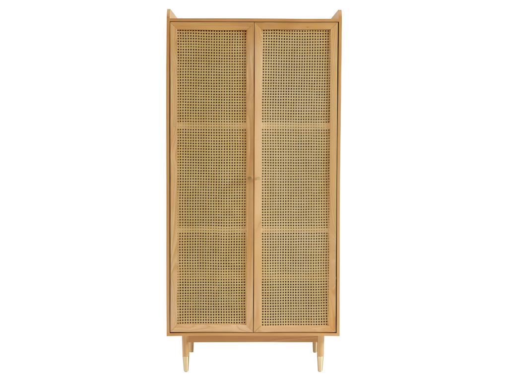 Decohaute - 2-door wardrobe in wood and cane - Light wood IOQP91149