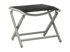 Folding footrest, black and silver, textilene and aluminum, UZEB29886