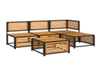 5-piece garden furniture set with cushions, solid Domopure wood, WYEE68239