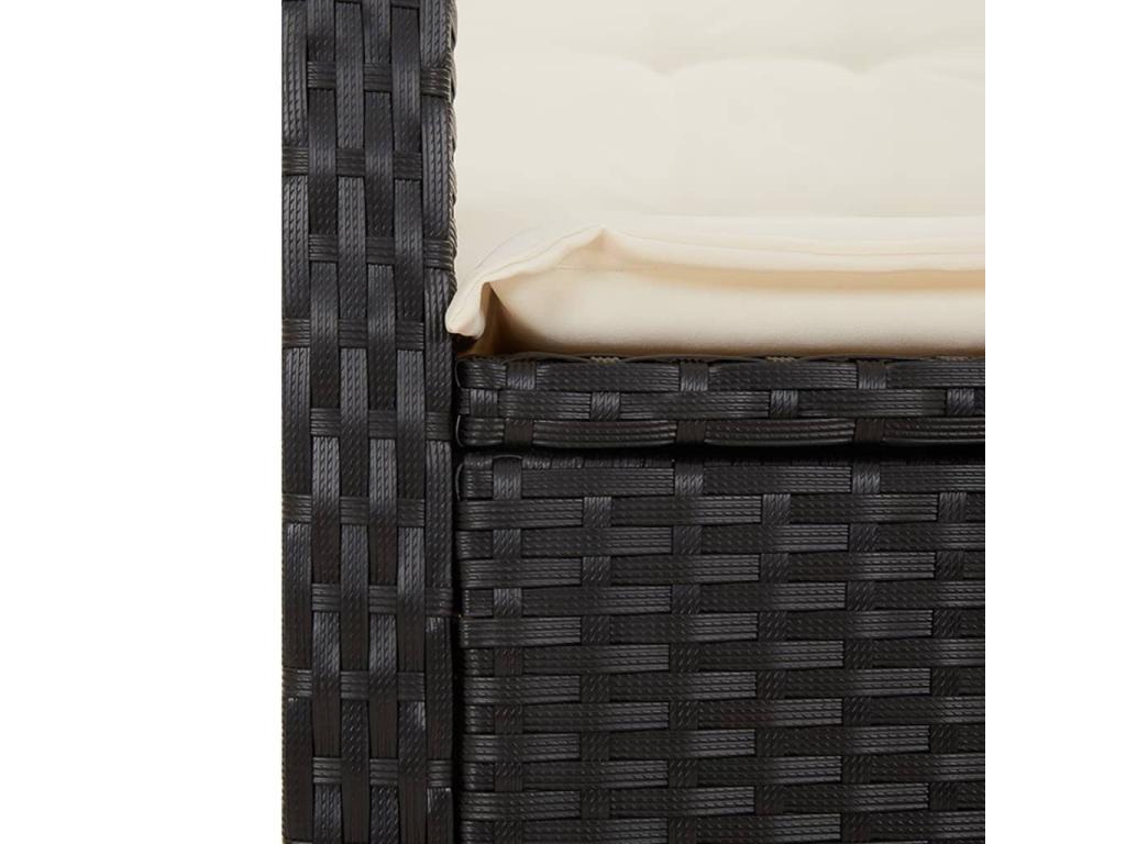 3-Piece Garden Dining Set with Cushions, Black VSAN61603
