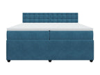 Decohaute bed base and mattress, blue 200x200 cm velvet ZXON06561