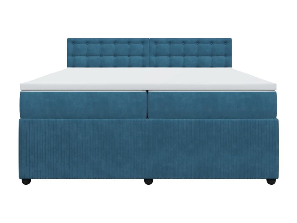Decohaute bed base and mattress, blue 200x200 cm velvet ZXON06561