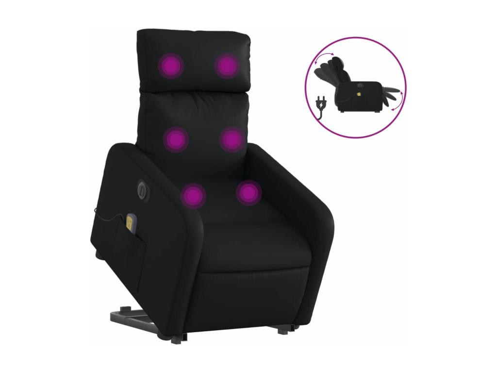 Black faux leather electric reclining massage chair YSUZ20179