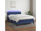 Upholstered bed base with mattress and blue LED lighting, 140x200 cm, fabric CKOF77376