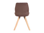 Dining chair - Velvet/Wood - Brown - Domopure LFNY37576