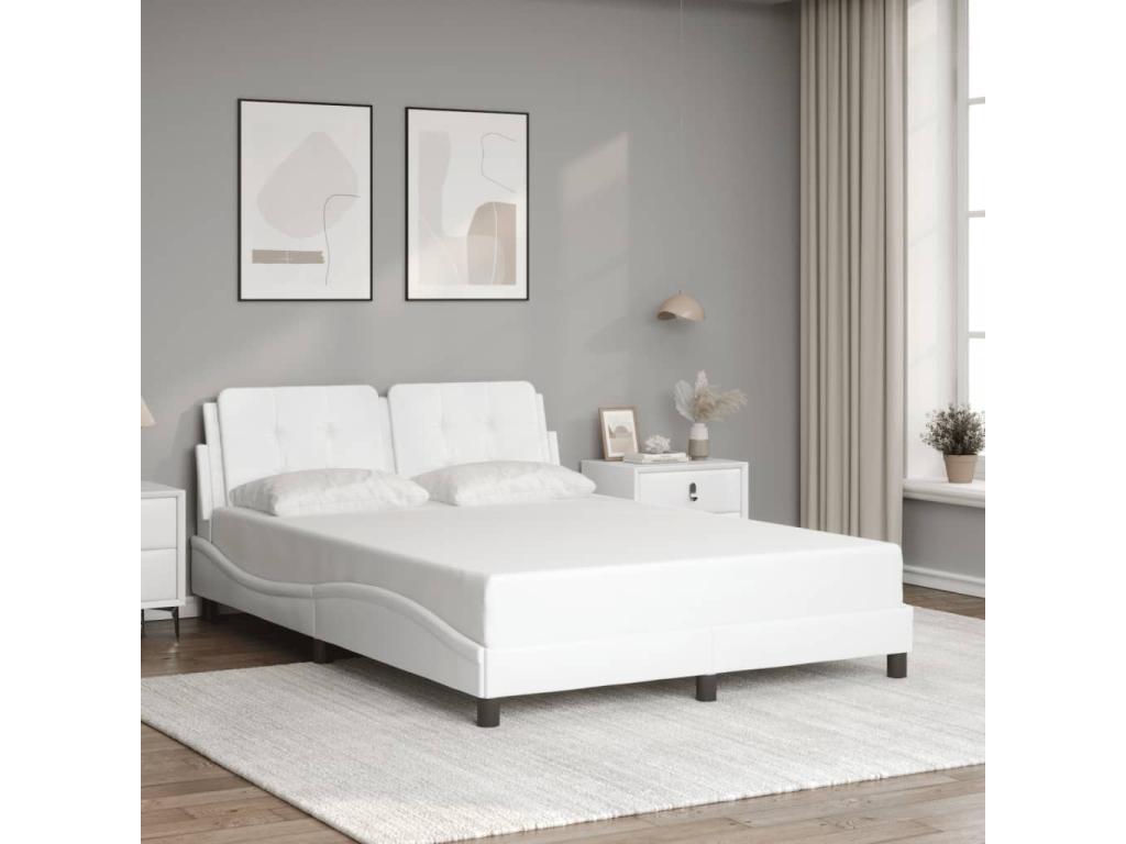 Bed frame with LED lighting, mattress not included, white, 120x200 cm, JMUK39702