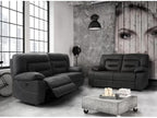Domopure 2-seater fixed recliner sofa in dark grey nubuck ZSKL11904