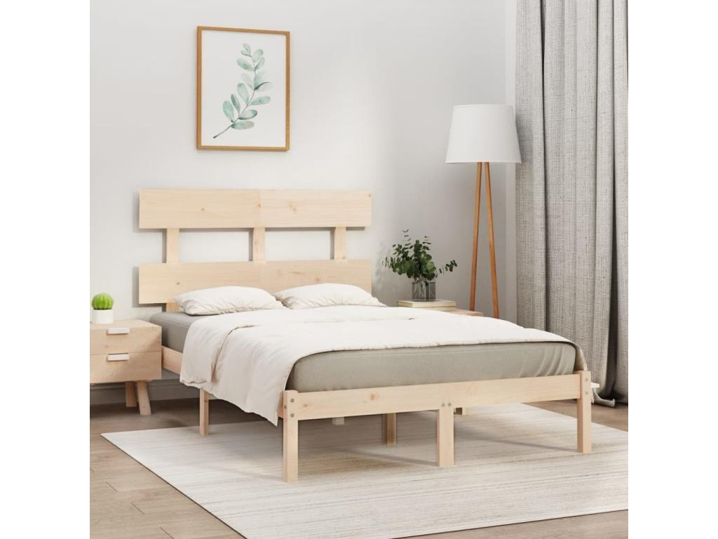 Solid wood bed frame 120x190 cm Small Double ONMY20936