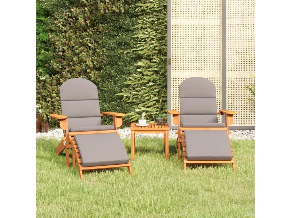 Domopure 3-piece garden furniture set, solid wood, PINO73744