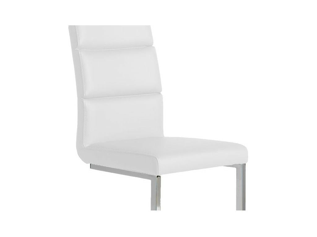 Set of four white eco-leather chairs - Domopure EZIJ84043