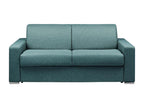 3-seater express convertible sofa in blue fabric - 140 cm sleeping area - 14 cm memory foam mattress Domopure VDOV16480
