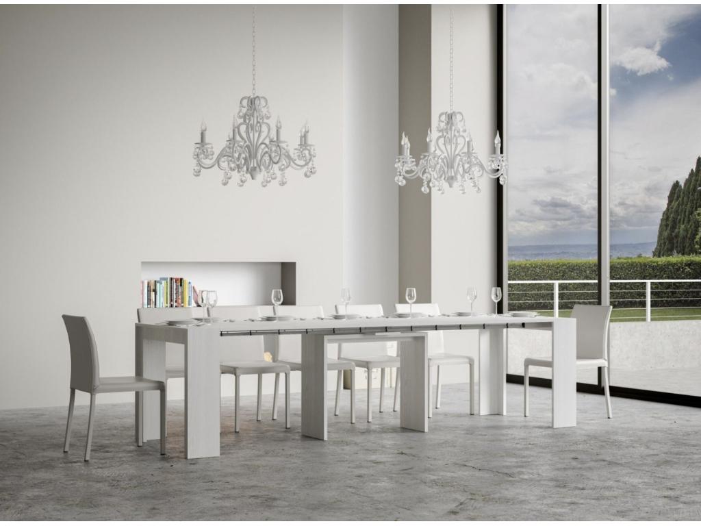 Decohaute Extendable Wooden Console Table - White - Base and Support on Decohaute - 5 Extensions IIXG26162