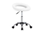 Swivel dining chair, white faux leather, 2 KDUO87265