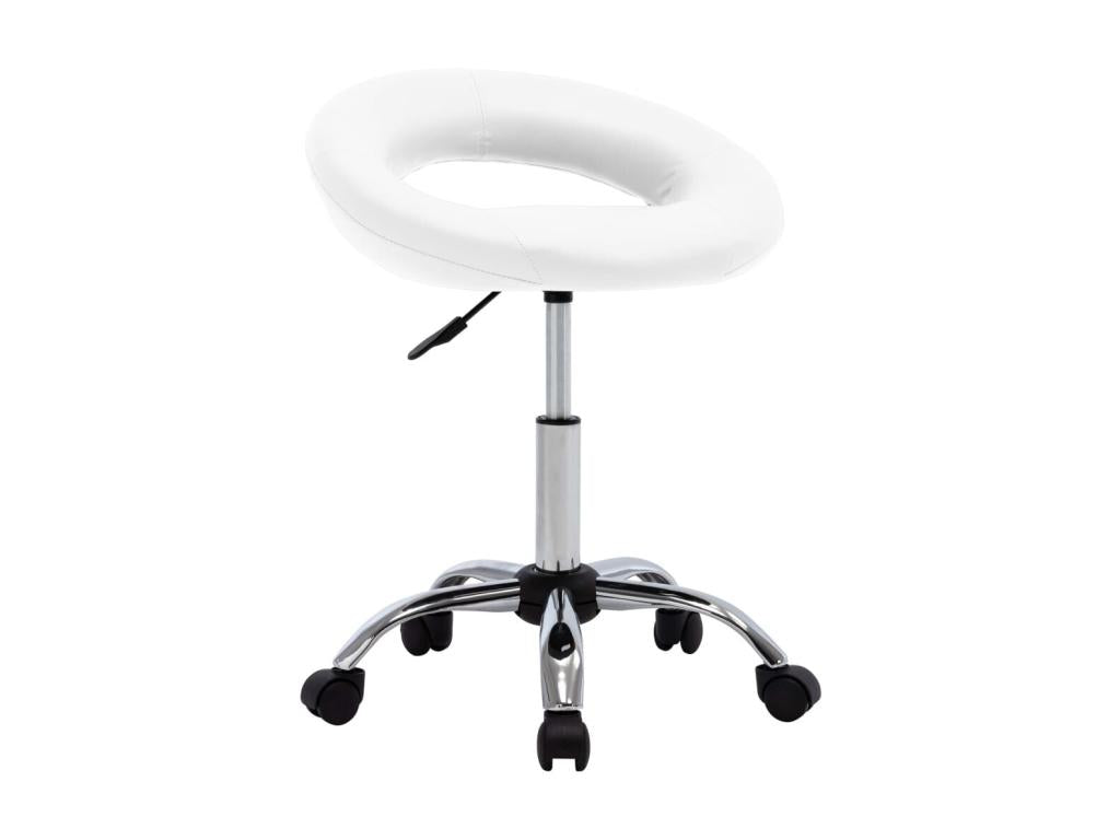Swivel dining chair, white faux leather, 2 KDUO87265