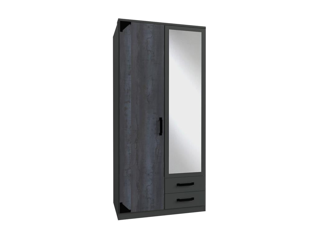 Graphite-colored wardrobe/storage unit - W- 90 x H- 199 x D- 58 cm TTDI65095