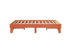 Bed frame without mattress, brown wax finish, 160x200cm, solid pine wood, TBLH36679