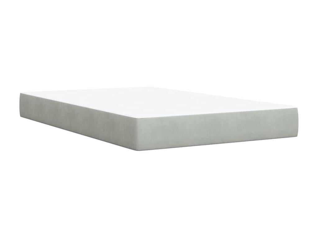 Domopure bed base and mattress, light grey, 120x200cm, velvet, TDEV78254
