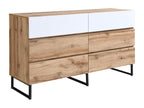 Chest of drawers with 6 drawers - Natural and white color - Decohaute DZKA57253