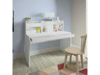 Desk with top cabinet, white fiberboard and wood, TACCO ENZQ76148