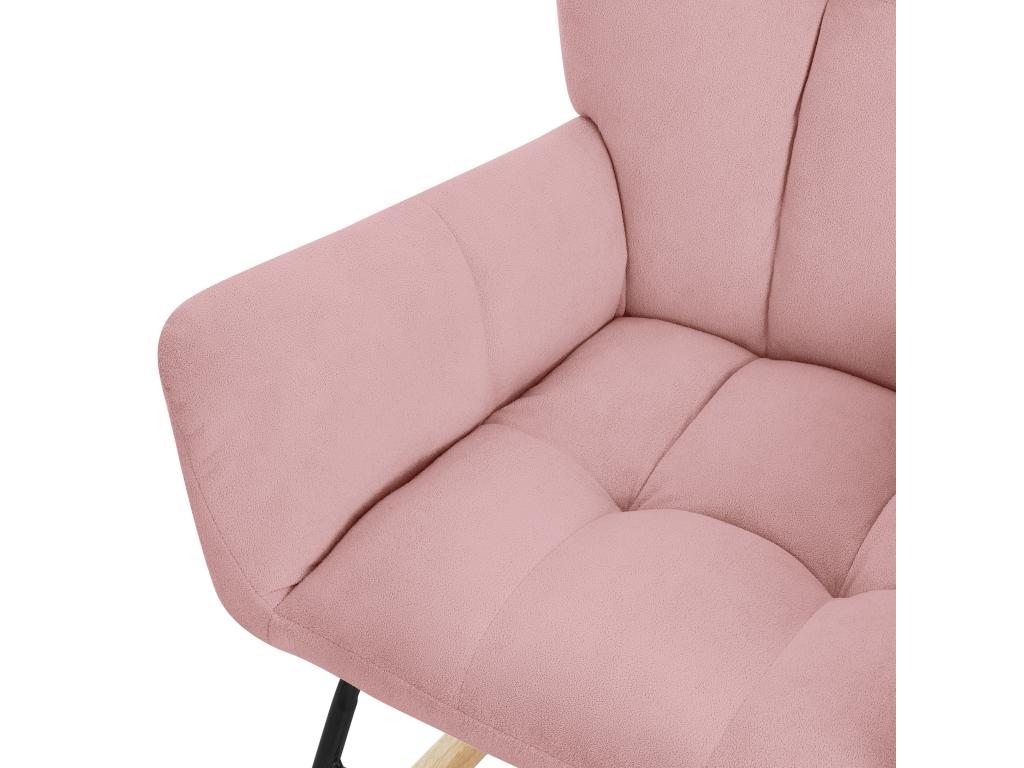 Domopure Pink Rocking Chair with Terry Cloth Cover and Steel Frame for Sleeping KYCL31712