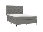 Domopure bed base with mattress, dark grey, 140x200 cm, fabric BFFX11374