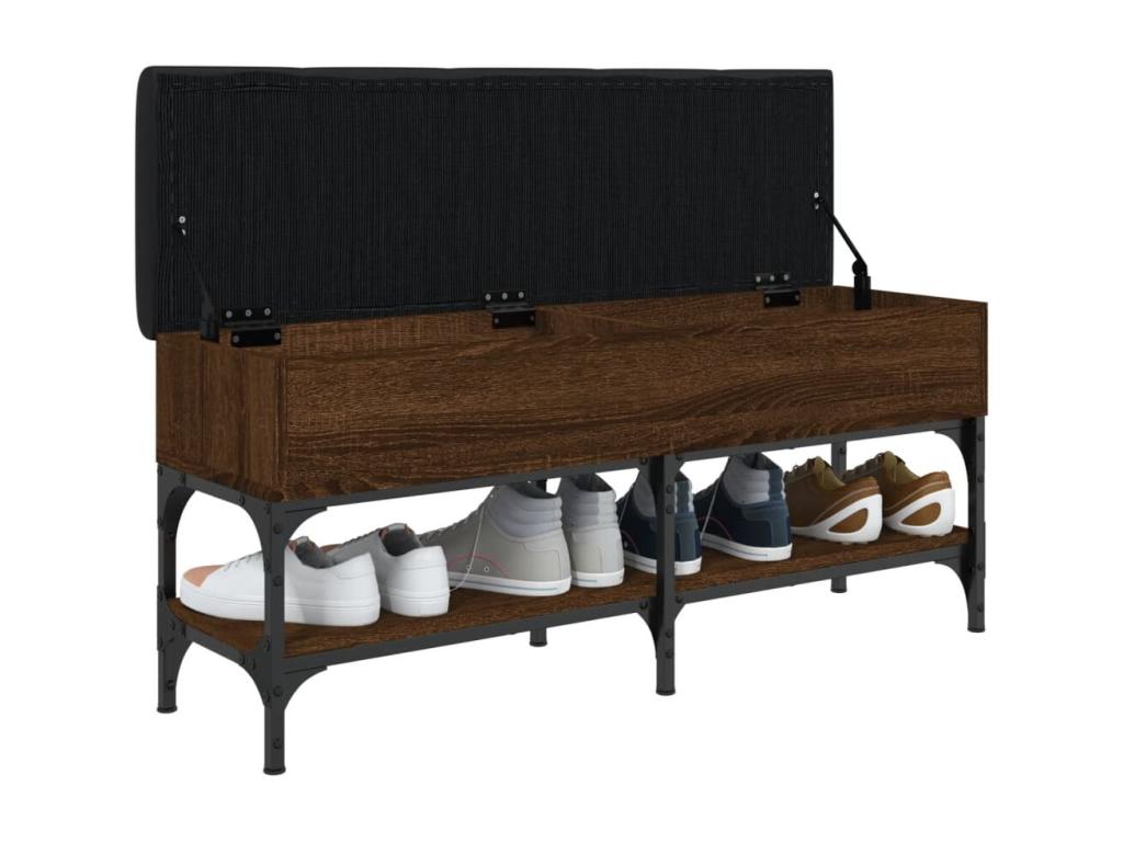 Brown oak shoe bench 102x32x45 cm engineered wood NWVB04917