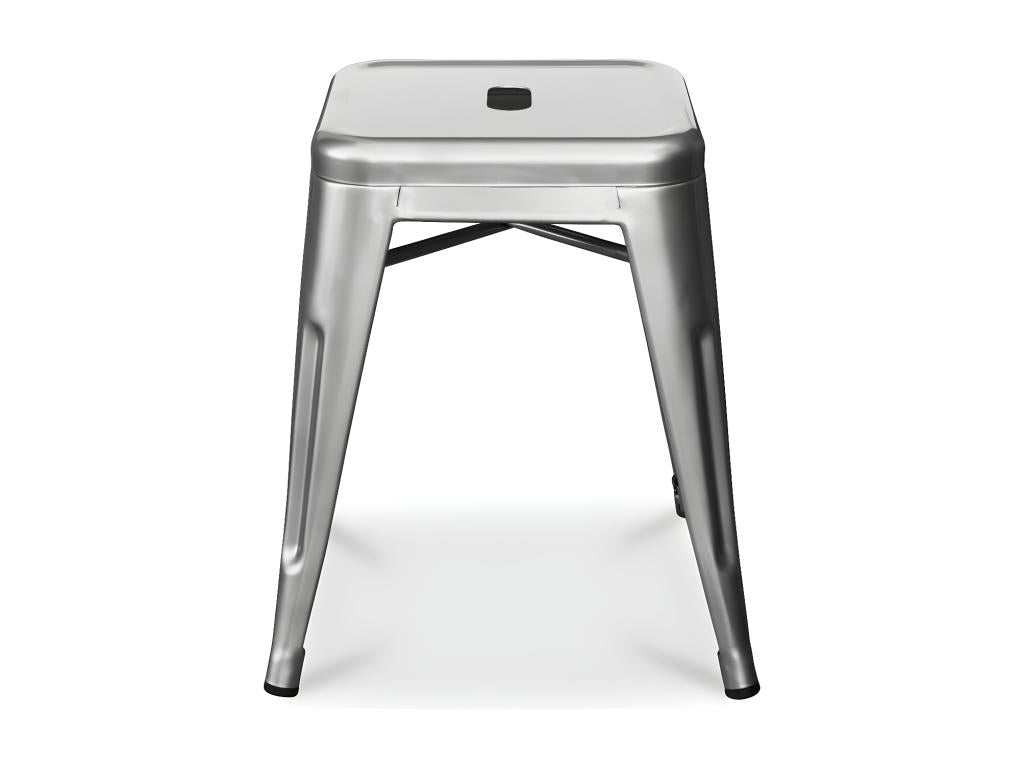 Small industrial stool in reinforced polished steel, Domopure, 45cm --Color: Black CZJD04029