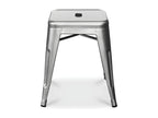 Small industrial stool in reinforced polished steel, Domopure, 45cm --Color: Black CZJD04029