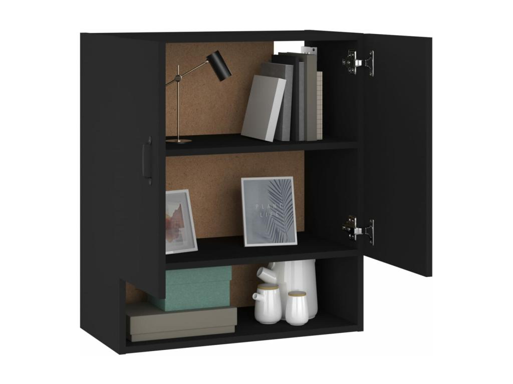 Black wall cabinet 60x31x70 cm Engineered wood CKLD37535