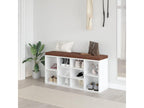 High-gloss white shoe bench, 103x30x48 cm, engineered wood, JZTW64612