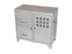 1-door, 2-drawer steel cabinet with aluminum wood top JCOG13726