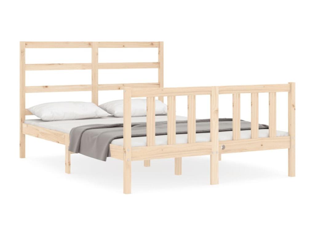 Bed frame with headboard 140x190 solid wood NACY92990