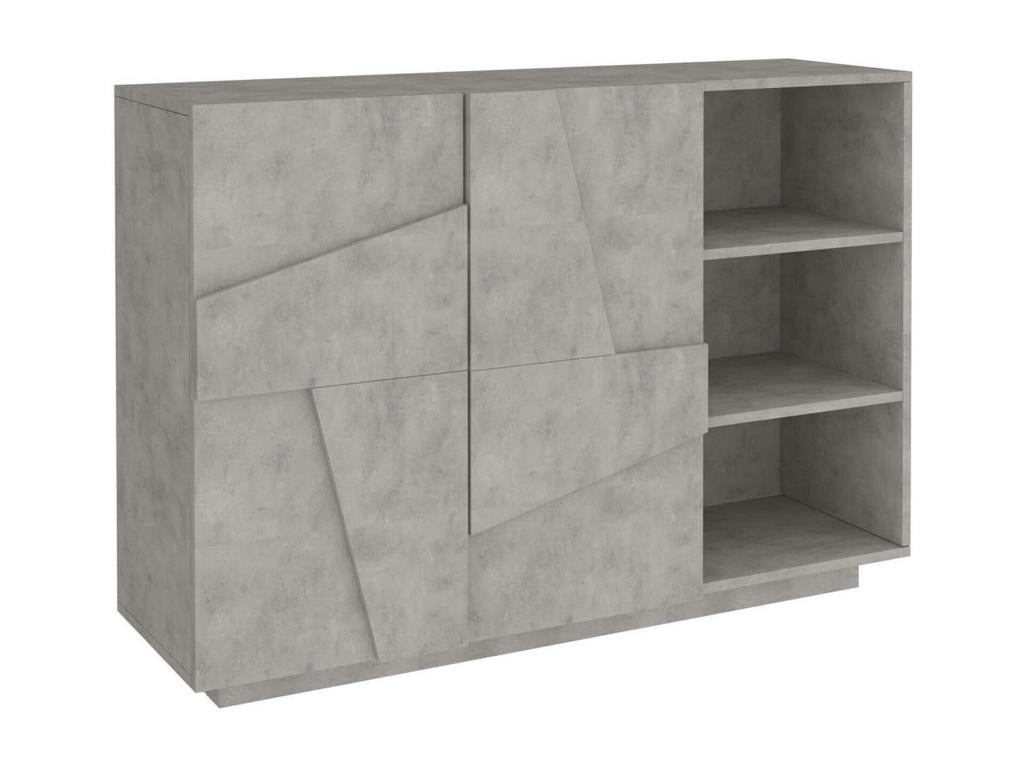 Decohaute Buffet Multifunctional living room buffet 2-door sideboard Made in Italy 121x38h86 cm Cement RNLP51176
