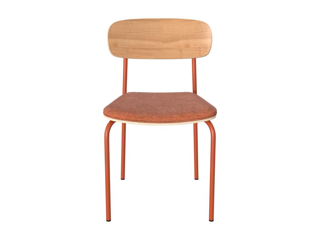 Set of 2 light wood and fabric chairs Decohaute WMZP64396