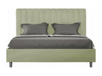 Bed with upholstered slatted base 160x200 microfiber green Decohaute DPTP40773