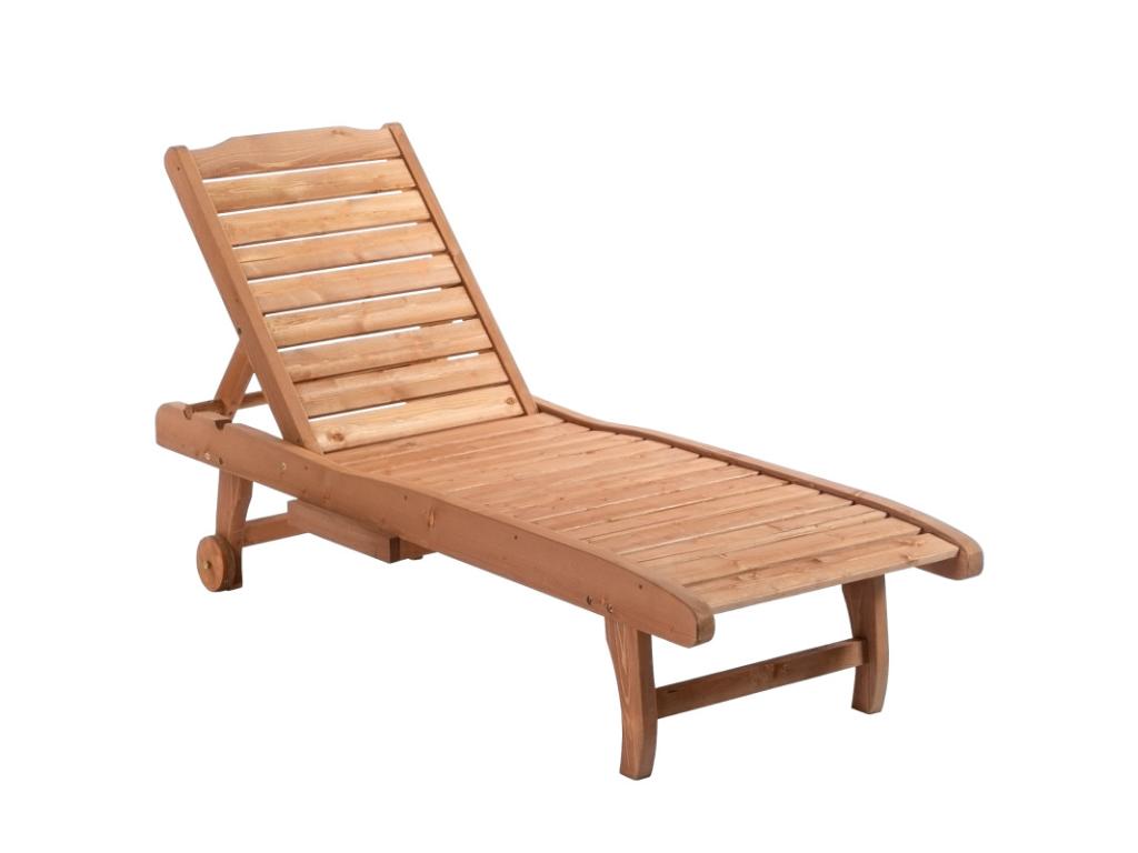 Chicyla fir wood sun lounger SCQI85695