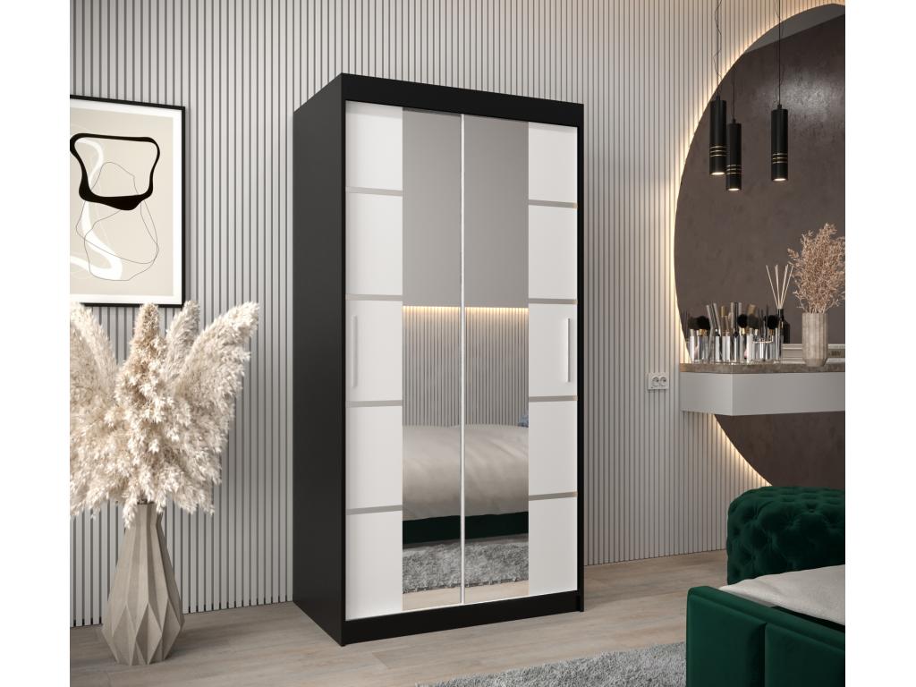 Decohaute 4 Sliding Door Wardrobe 200/100/62 2 Doors Black/White MKYS68583