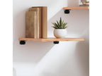 Light brown wall shelf 40x40x2 cm solid treated oak wood TQFY93453